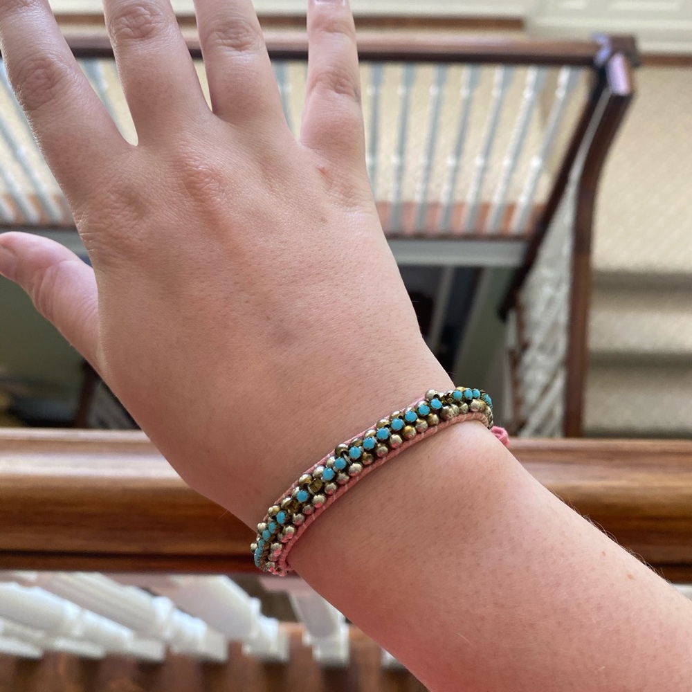 Beaded woven bracelet